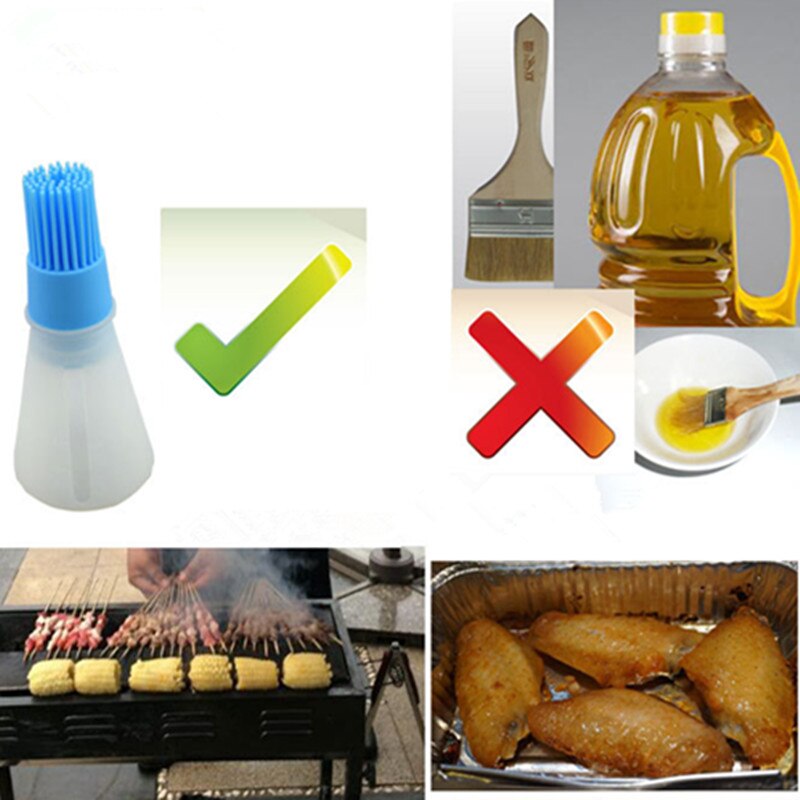 Tragbare Silikon Öl Flasche Mit Pinsel Backen BBQ Heften Pinsel Gebäck Öl Pinsel Küche Backen Honig Öl Grill Werkzeug Spielereien