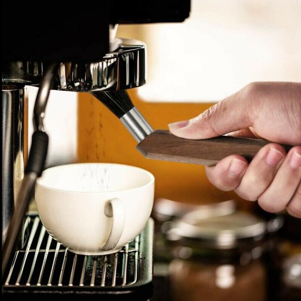 Kaffeemühle Reinigung Pinsel mit Natur Borsten Nussbaum Griff Kaffee Maschine Pinsel für Heimat Küche Kaffee Maschine Reinigung