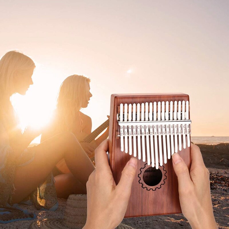 Kalimba Daumen Klavier 17 Schlüssel Mit Mahagoni Holz Mit Tasche, Hammer Und Musik Buch, perfekt Für Musik Liebhaber, Anfänger, freundlicher