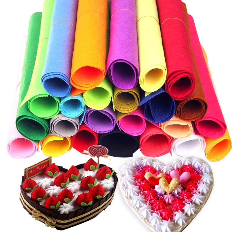 18 teile/los 50CM * 40CM Filz Stoff, vlies Filz 1 MM Dick, handgefertigt stoff DIY Nicht gewebtes Tuch 18 farben