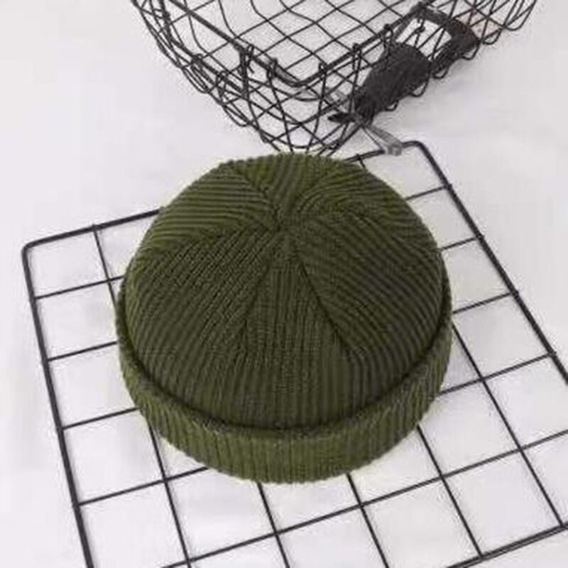 freundlicher Hüfte hüpfen Strick Schädeldecke Beanies Hüte Winter Warme Fischer Docker Manschette Brimless ausgebeult Ski Kappe Hütte Motorhaube Streetwear