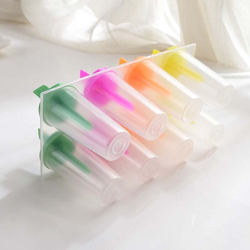 Neue 8 Zellen Eis Popsicle Formen wiederverwendbar DIY Pürees Joghurt Pudding Eis Hersteller Kunststoff dauerhaft Deckel Snack Gefroren werkzeug
