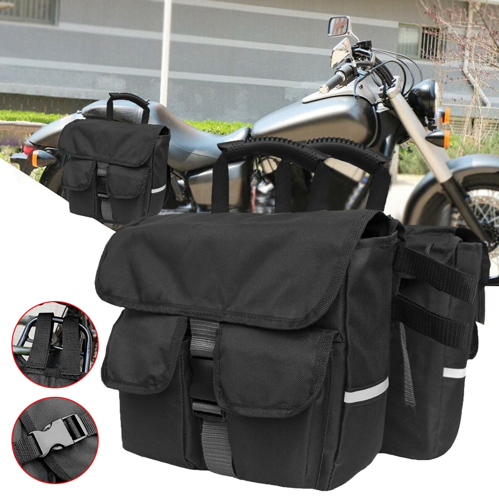 neue Stil Schwarz Motorrad Fahrrad Sattel Hinten Sitz Rucksack Abnehmbare Rücksitz Sattel Tasche Motorrad Tasche 0714