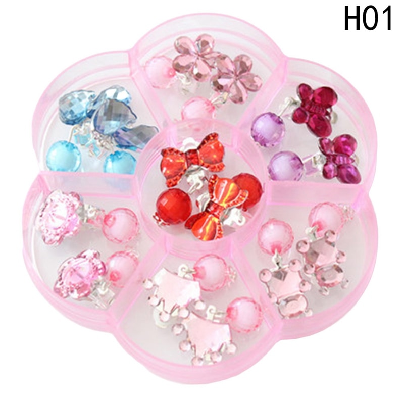 Nette Reizende Schmuck Party Kristall freundlicher Schmuck Baby Mädchen Ohrringe freundlicher Ohr Clip Auf Durchbohrt Nachahmung Perle Ohrringe