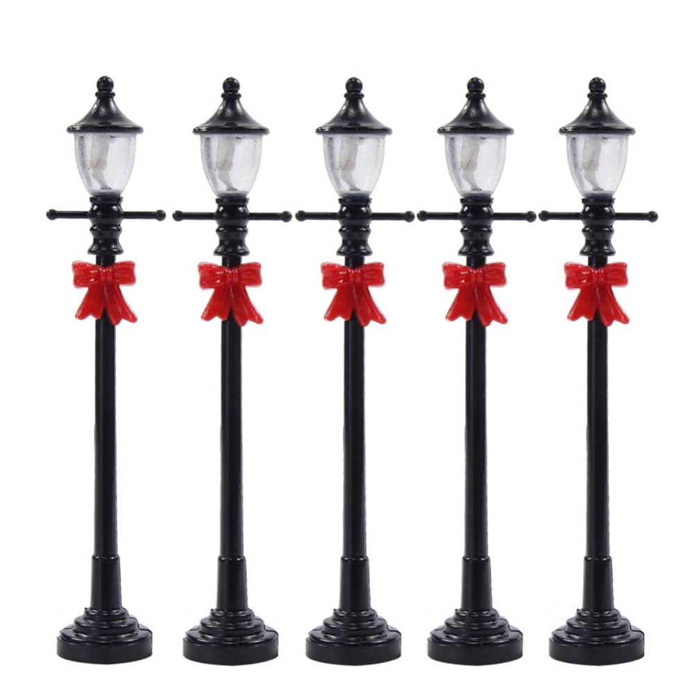 LYC01 5 stücke Modell Eisenbahn Weihnachten Lampe Post Straßenlampen O Skala 3 V NEUE Dekoration Lampe