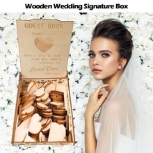 Romantische Rustikalen Süße Hochzeit Gästebuch Holz Herz -Kasten Party Ornament Kreative Einzigartige Hochzeit Projekte Zubehör