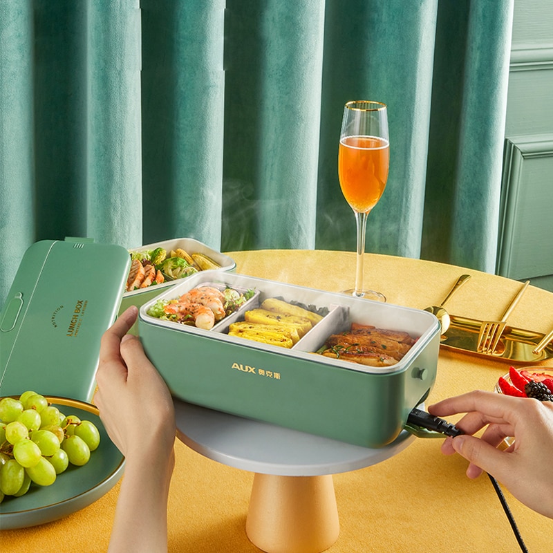 220V Elektrische Lunchbox Reiskocher Tragbare Mittagessen Heizung Kasten Konstante Temperatur Lebensmittel Wärmer Heizung Herde Brotdose 800ml