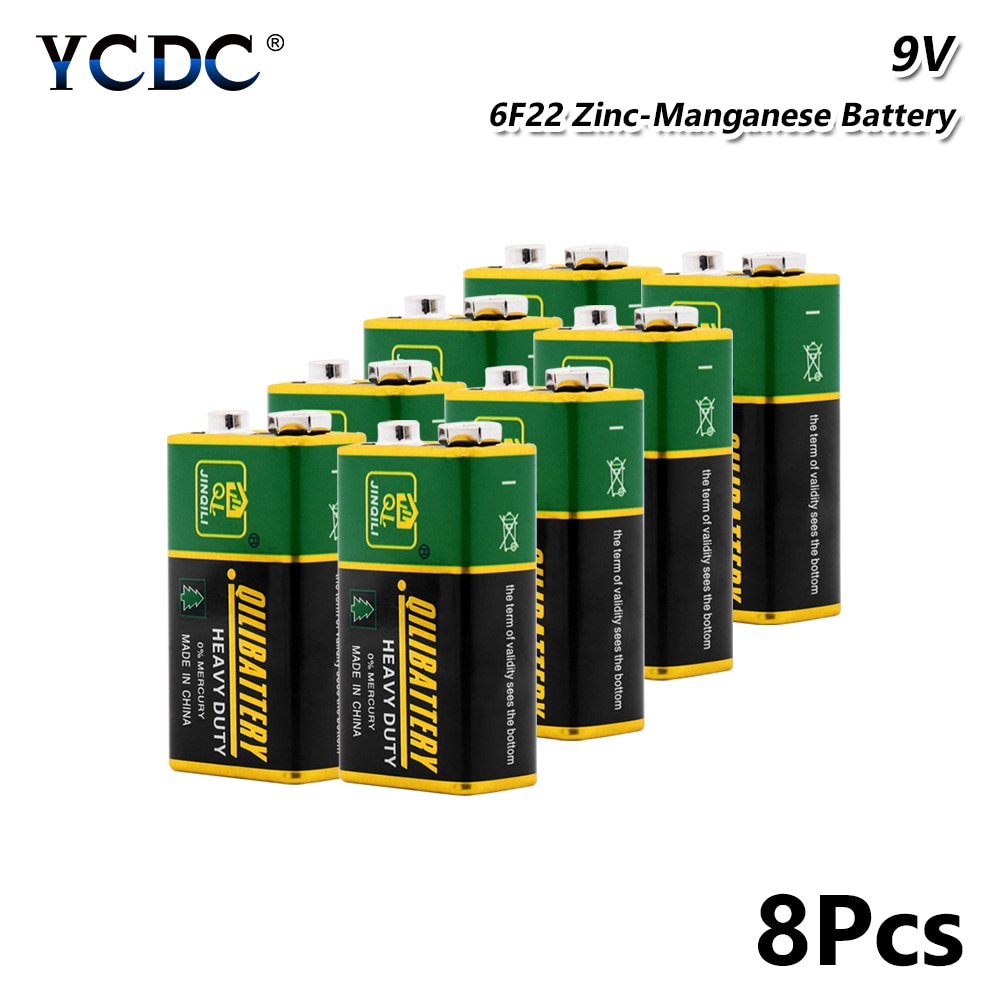 8 stücke 9V 6F22 PPP3 6LR61 Batterie schwer Pflicht Trocken Batterie Nicht-wiederaufladbare Für Rauch Alarm Gegensprechanlage Spielzeug kamera Radio Einzelnen Verwenden