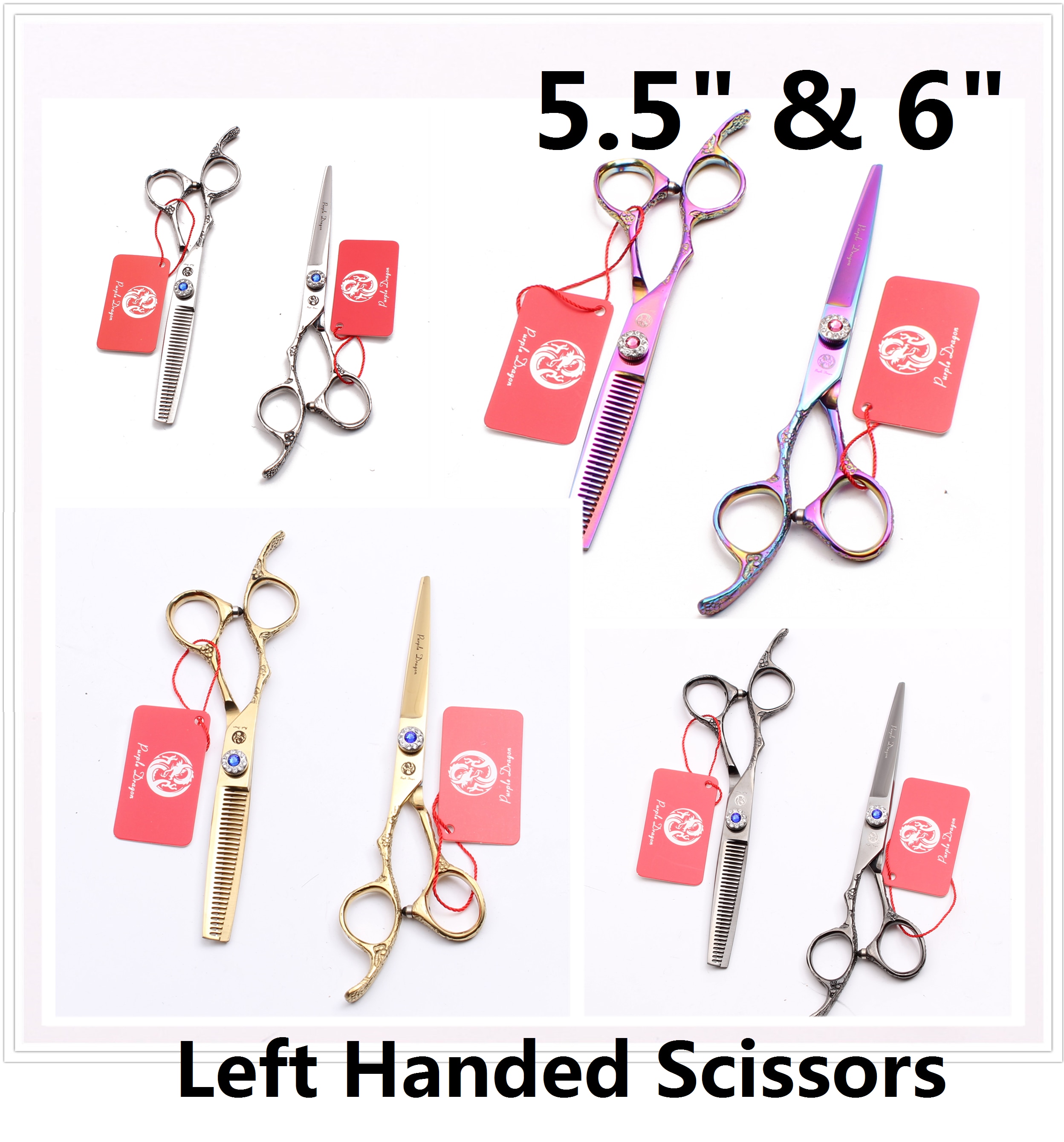 Y8212 5.5 '6” Linkshänder Schere Haar Friseur Barbier Salon Scheren Friseur Schere einstellen