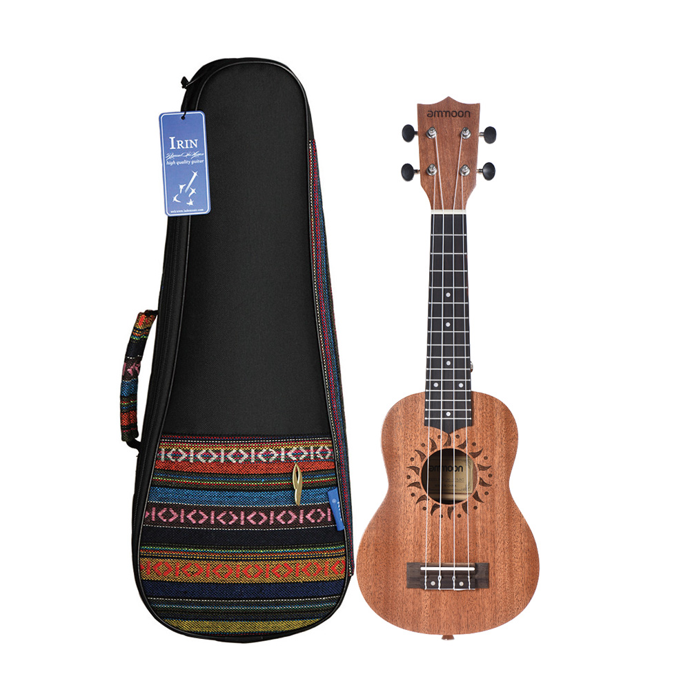 Ammoon 21 'Ukulele Akustische Ukelele mit 21' Ukulele Tasche Sapele Körper Palisander Griffbrett 15 Bund 4 Saiten