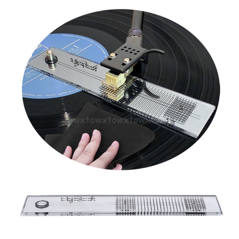 Plattenspieler Phono Phonographen Patrone Einstellung Herrscher Kalibrierung Messgerät LP Stift Ausrichtung Winkelmesser Werkzeug Spiegel Azimut Compe