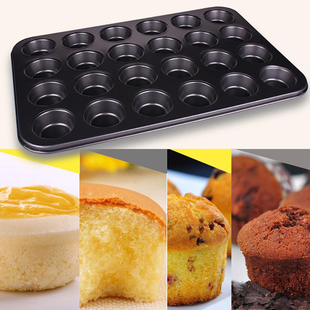 1PC 24-Hohlraum Nicht-Stock Kohlenstoff Stahl Tasse Kuchen bilden Muffin Nachtisch Backformen Pfanne Tablett Heimat küche DIY Backen Werkzeug