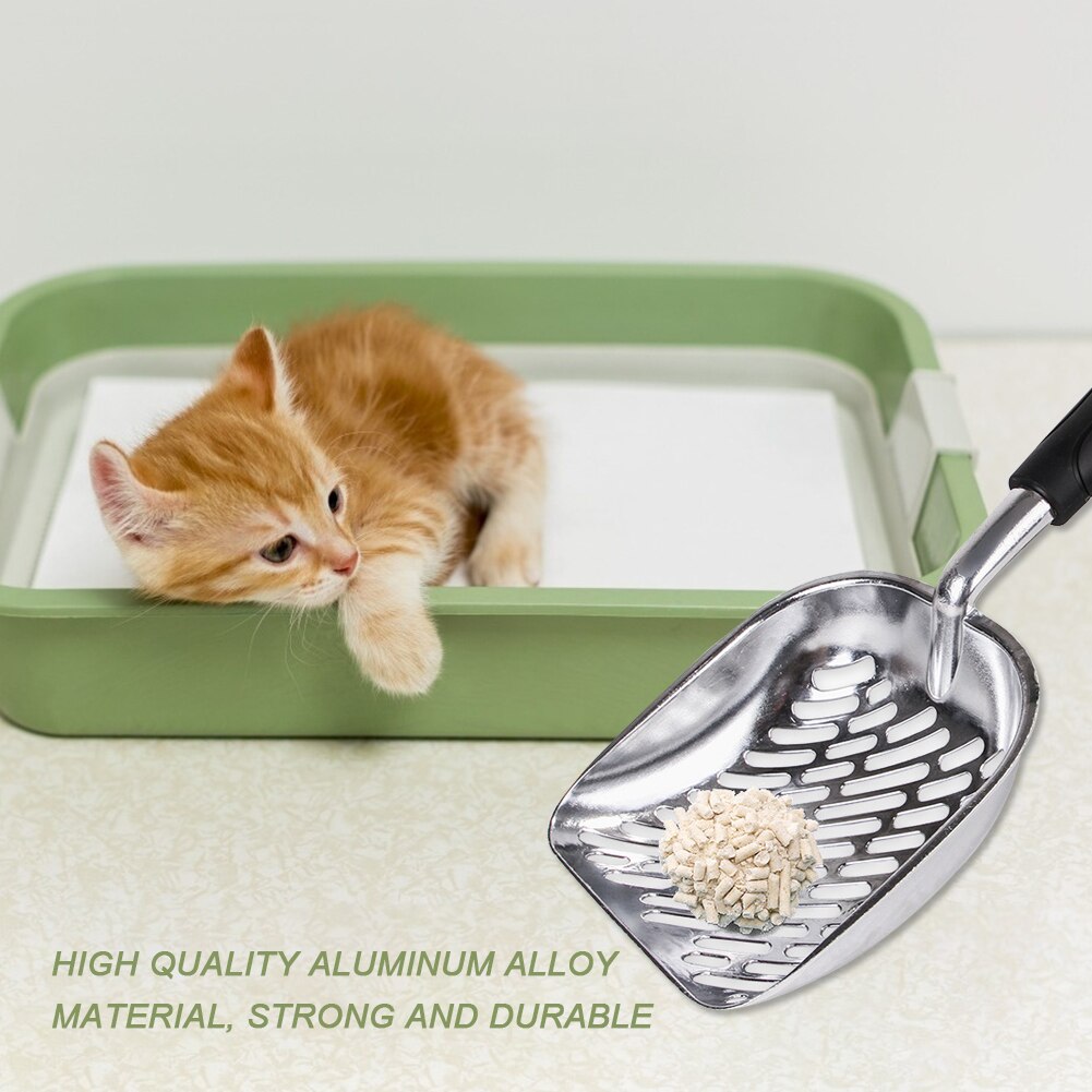 Metall Katzenstreu Schaufel Haustier Cleanning Werkzeug Aluminium Legierung Scoop Katze Sand Reinigung Produkte Wc Für Hundefutter Löffel