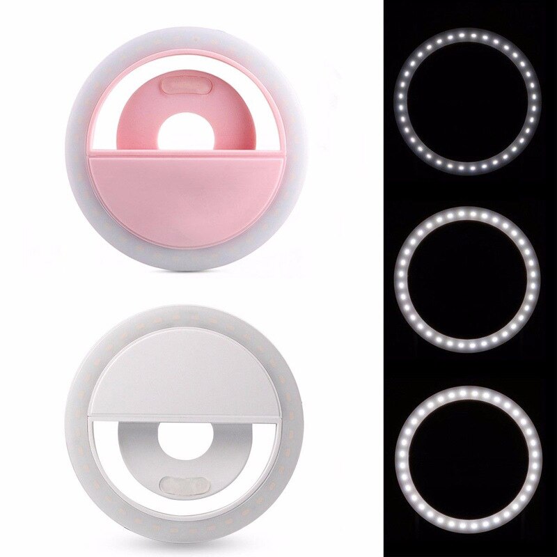 Selfie LED Weiß Ring Licht Blitz-Clip Kamera Einstellbare Helligkeit Für Telefon Füllen Licht Für Kamera & Foto Für Handy, Mobiltelefon telefon