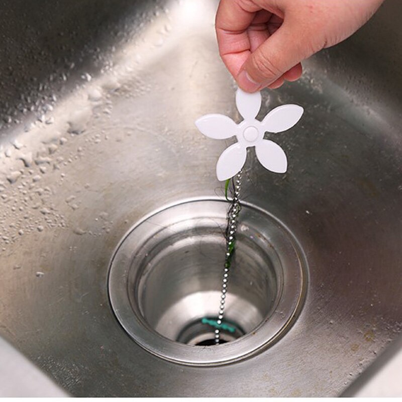 Heißer Küche Waschbecken Pipeline Reinigung Haken Artikel Badezimmer Kanalisation Haar Reiniger Kleine Blume Kette Anti-Blockierung Entwässerung Werkzeug