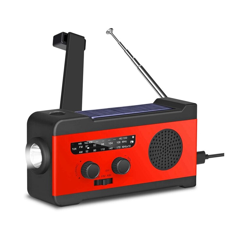 Solar- Notfall Behälter FM WB Radio mit Taschenlampe SOS Alarm Dynamo Handkurbel NOAA Radio 2000MAh Energie Bank für praktisch