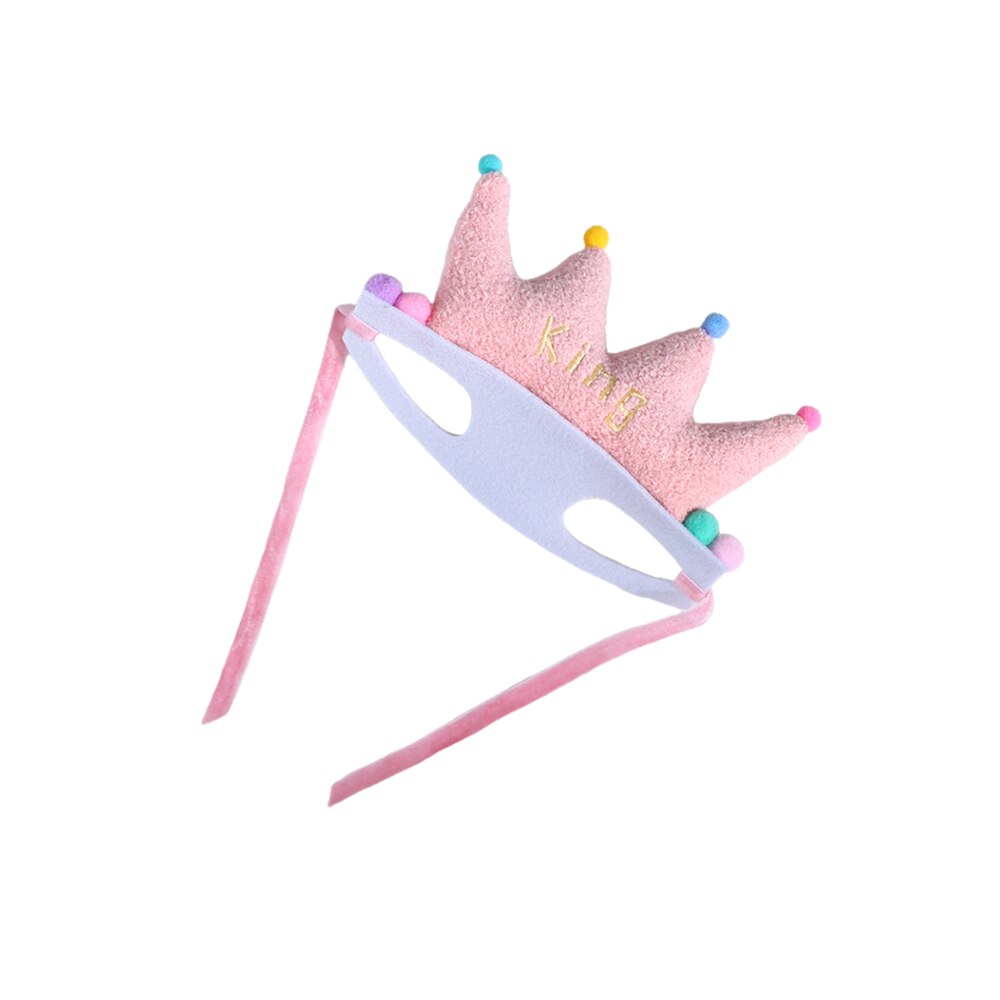 Haustier Krone Mehrweg Haustier Geburtstag Hütte Rosa Haustier Headwear Kappe Katze Hund Krone Weiche Ungiftig Stabile Rosa Plüsch startseite Geburtstag Haustier lustige