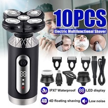 4D Elektrische Rasierer LED-anzeige männer Bart Trimmer USB Aufladbare 5 Köpfe Glatze Rasierer Haar Haarschneidemaschine Rasieren Maschine