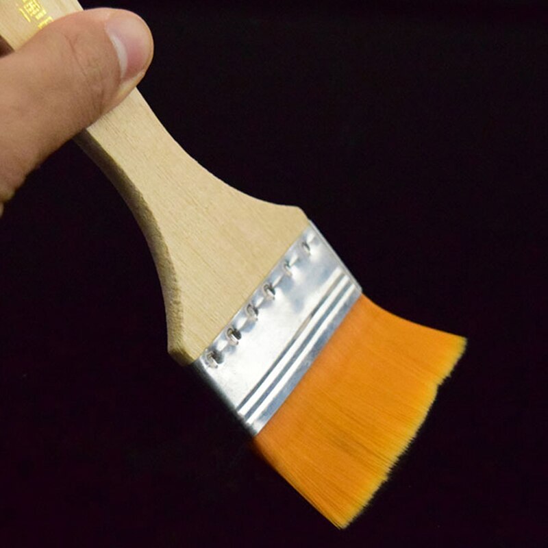 Breite Rechteckigen khaki Bambus Griff Weiß Faux Wolle Malerei Pinsel Aus Holz Dekorative Rolle Haushalt Zauberstab Werkzeug Künstler