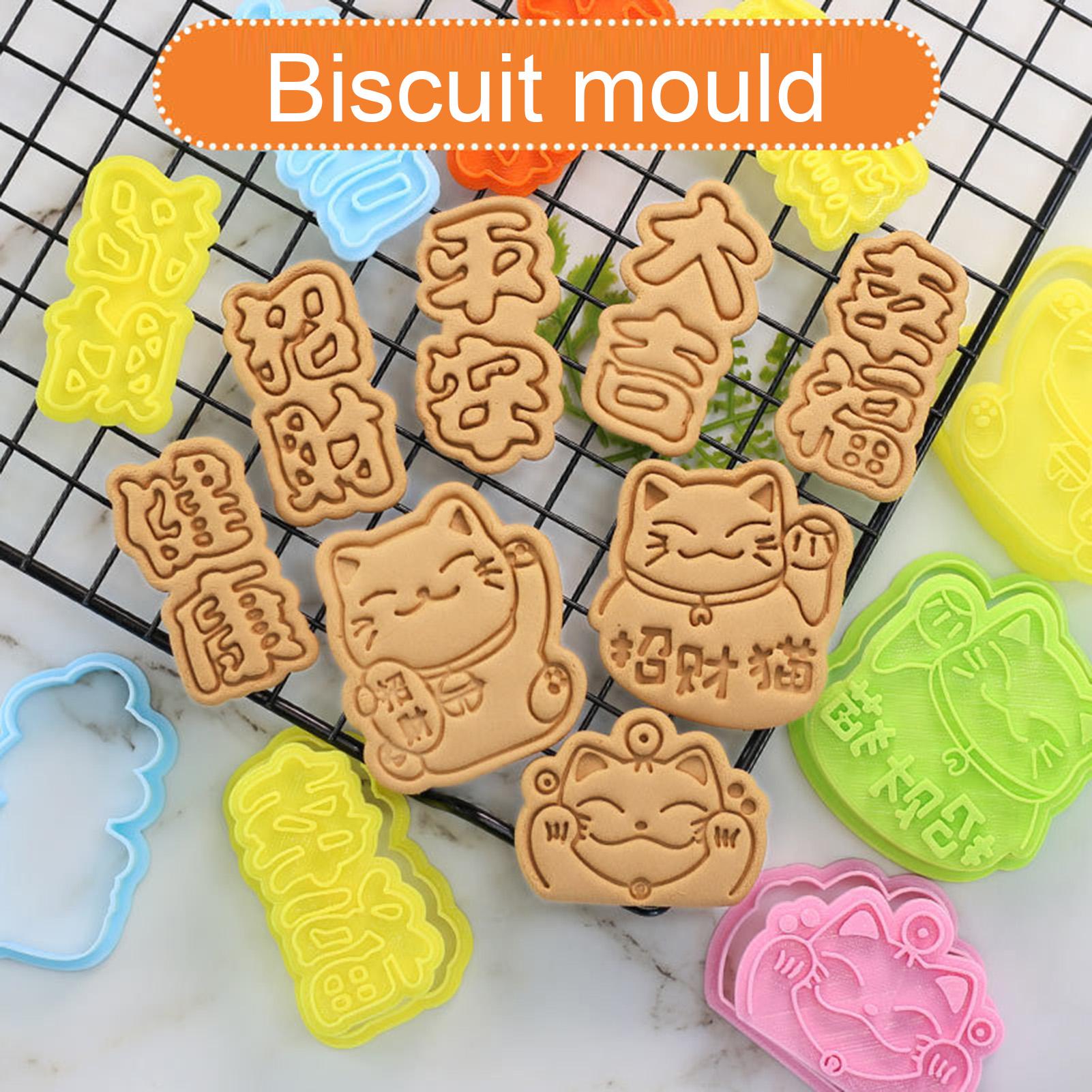 Nette DIY Glückliche Katze Karikatur Keks Cutter 3D Drücken Stil Butter Cookie bilden Kuchen Dekorieren Backformen Werkzeuge bilden Zum Backen