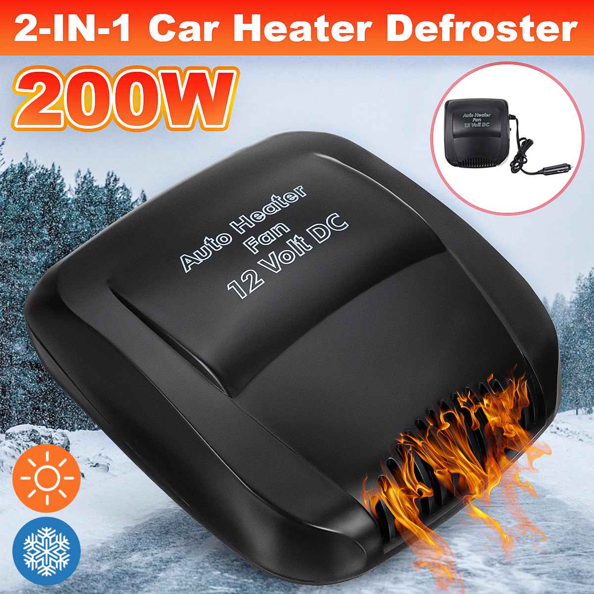 2-in-1 Auto Heizung Auto Elektrische Heizung Fahrzeug Schnee Defogger Luft Defroster Demister Heizung & Lüfter mit Zigarette Leichter