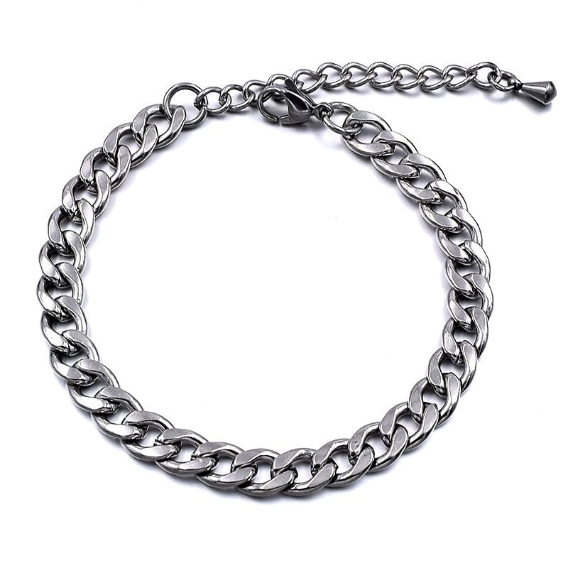 schmuck Sommer Strand Fußkettchen Auf Fuß Knöchel Armbänder Für Frauen Bein Kette Einfache Edelstahl Männer Fußkettchen Silber Farbe