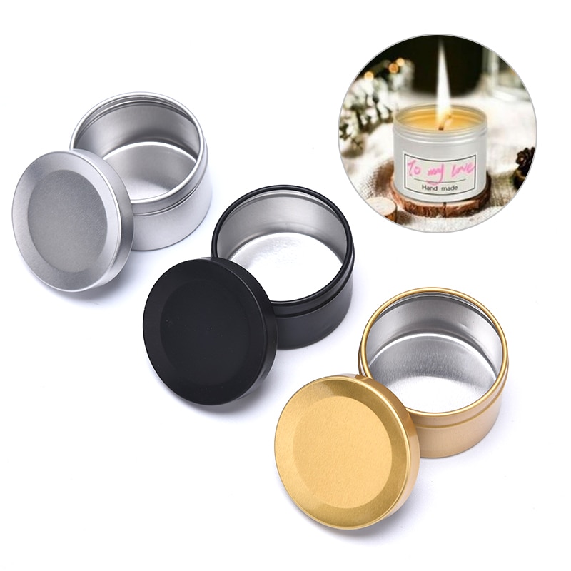 1pc Runde Aluminium Zinn Tee Licht Tassen Leere fallen Kerze Wachs Behälter Kerze Schimmel DIY Wachs Kerzen Teelicht Zubehör
