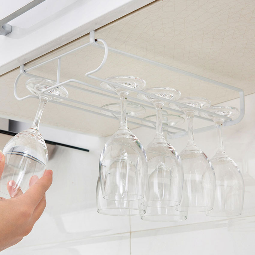 Einzel-/Doppel Reihe Eisen Wein Tasse Halfter Gestell Schrank bGlass Becher Aufhänger Stehen Küche Bar Champagner Wein Anzeige Dekor Regal