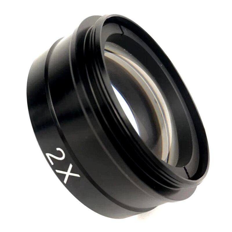 2,0 x Barlow Hilfs Ziel Glas Objektiv Für 10A 180X 300X C-montieren Objektiv Industrie Video Mikroskop Kamera
