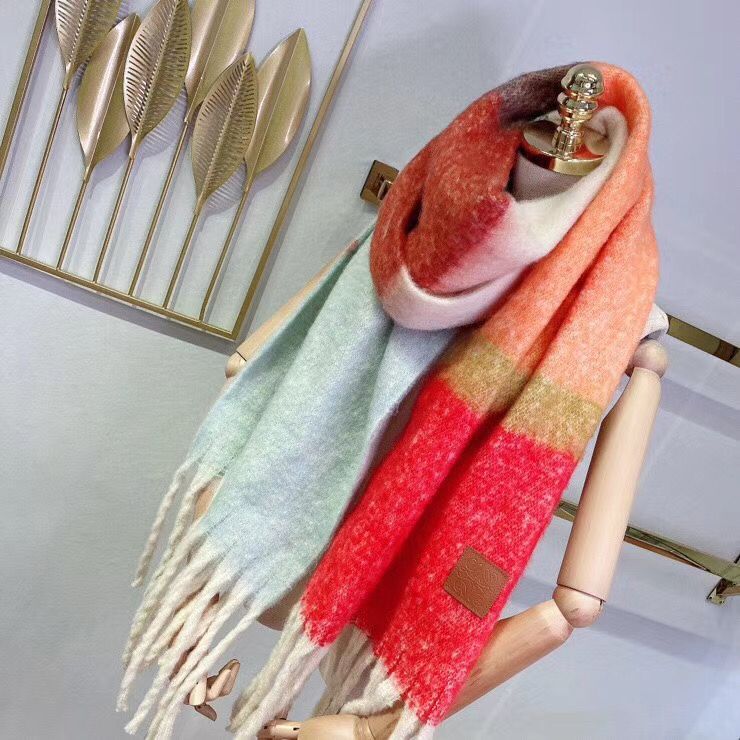 Winter Frauen Lange Schal Acryl warm Pashmina Bunte Quaste Schal