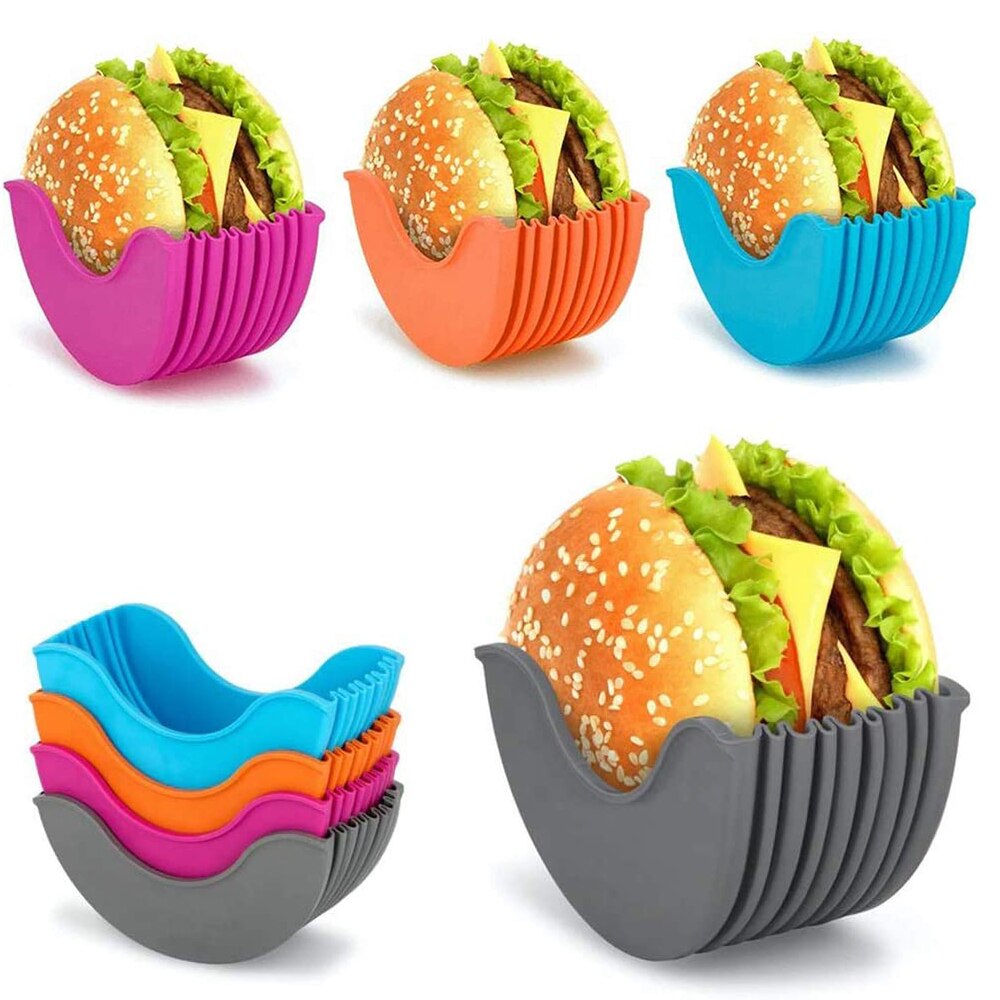 Burger Kumpel Clip Kasten Dehnbar Küche Organizer Hamburger Festen Kasten Donuts Lagerung fallen Burger Gestell Halfter Spielereien Container