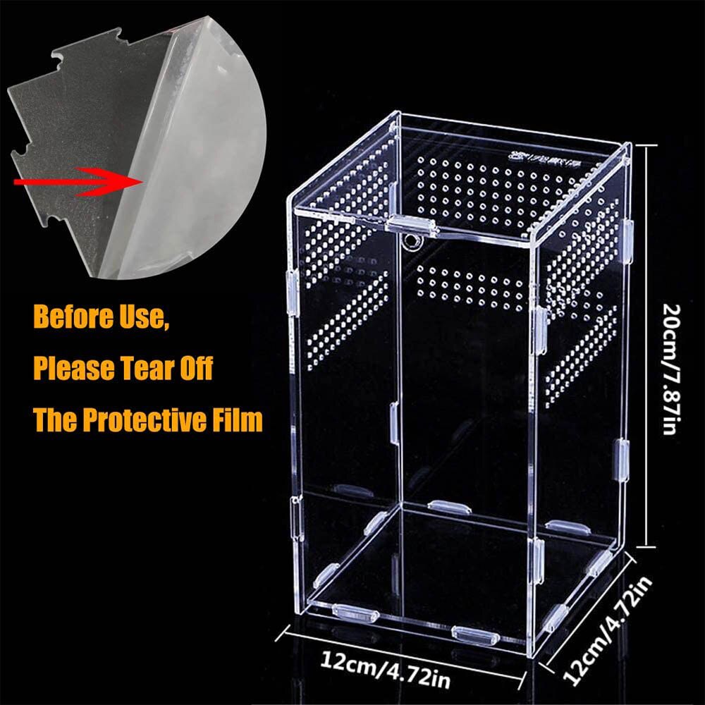 transparent Acryl Reptil Fütterung Insekt Kasten Gottesanbeterin Zucht Kasten Insekt Reptil KäFeige Terrarium Fütterung Kasten Tausendfüßler gehörnt