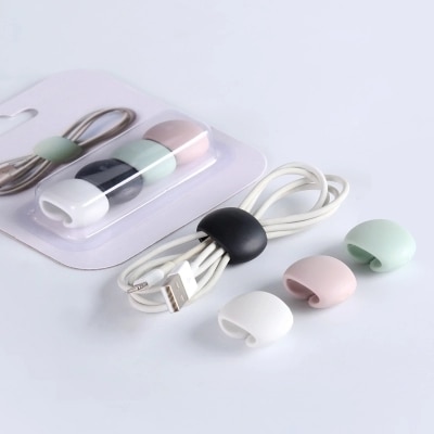 4Stck Kabel Wickler Einfache Runde Clip USB Ladegerät Halfter Schreibtisch Ordentlich Veranstalter Draht Schnur Blei für Schreibtisch Kabel fest neue