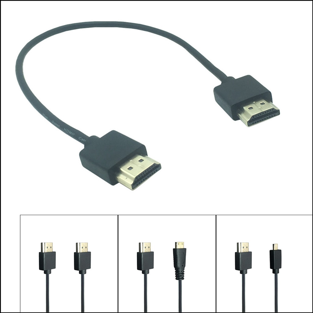 Super Weiche Mikro HDMI Kabel stecker auf HDMI OD 3,0mm Dünne Kabel & Mini HDMI stecker Kabel 2k * 4k hd @ 60hz 30cm 60cm 1m