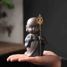 Zen stil handgemachte mönch buddha yixing zisha lila Tonne Tee haustier dekoration schreibtisch tisch Haustier Chinesischen Tee spielen auf verkäufe kleine