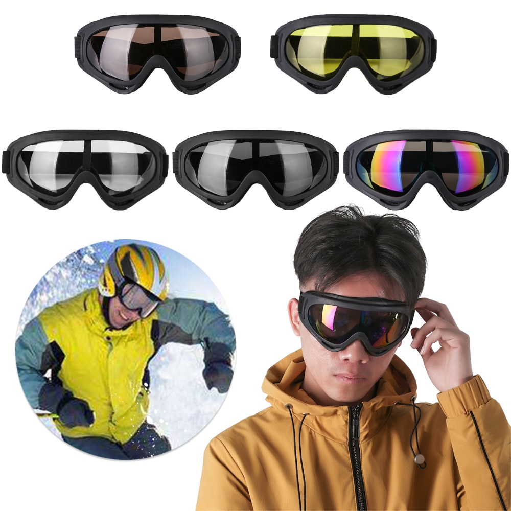 1Pc Ski Brille Winter Winddicht Sonnenbrille Brille Staub nachweisen Motorrad Objektiv Rahmen Gläser draussen Sport Ski Eyewears