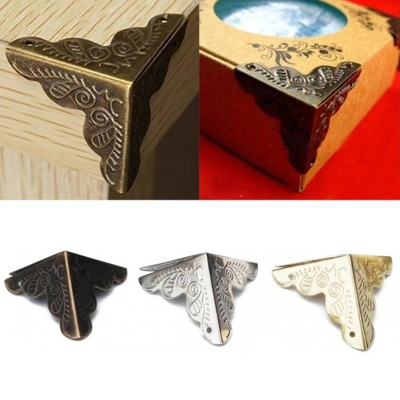 10 stücke Antike Möbel Metall Geschnitzt Handwerk Antike Bronze- Kasten Cornaer Holz fallen Möbel Ecke Schutz Dekorative Ecke