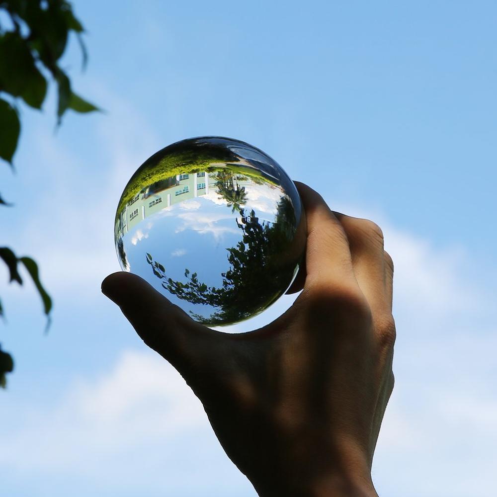 transparent kristall glas Ball ornamente benutzerdefinierte dekorative ornamente Feng Shui übertragen glück Ball fotografie requisiten kristall bal