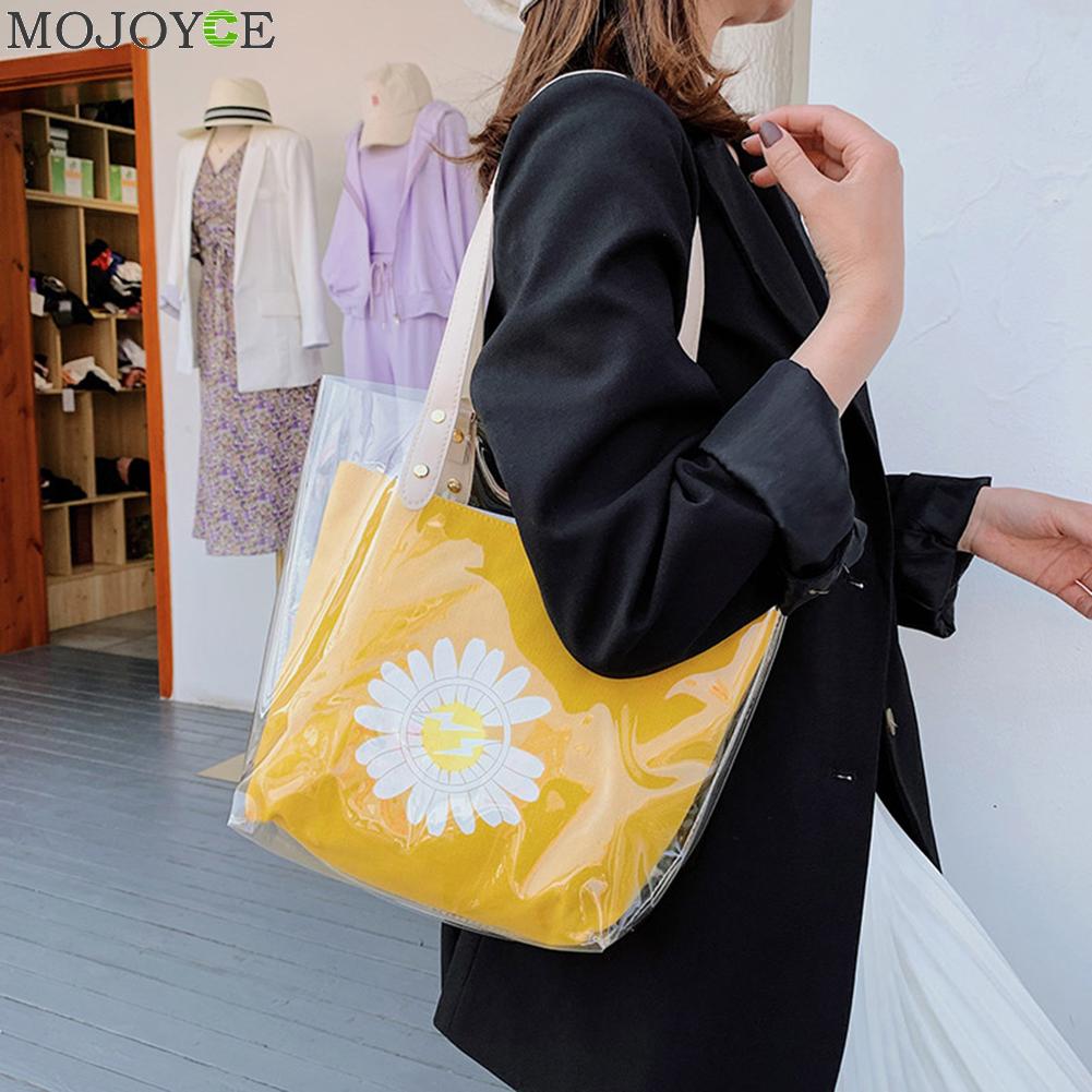 PVC transparent Schulter Taschen Frauen Leder Totes Handtaschen Beutel für draussen-Reisen Dekoration