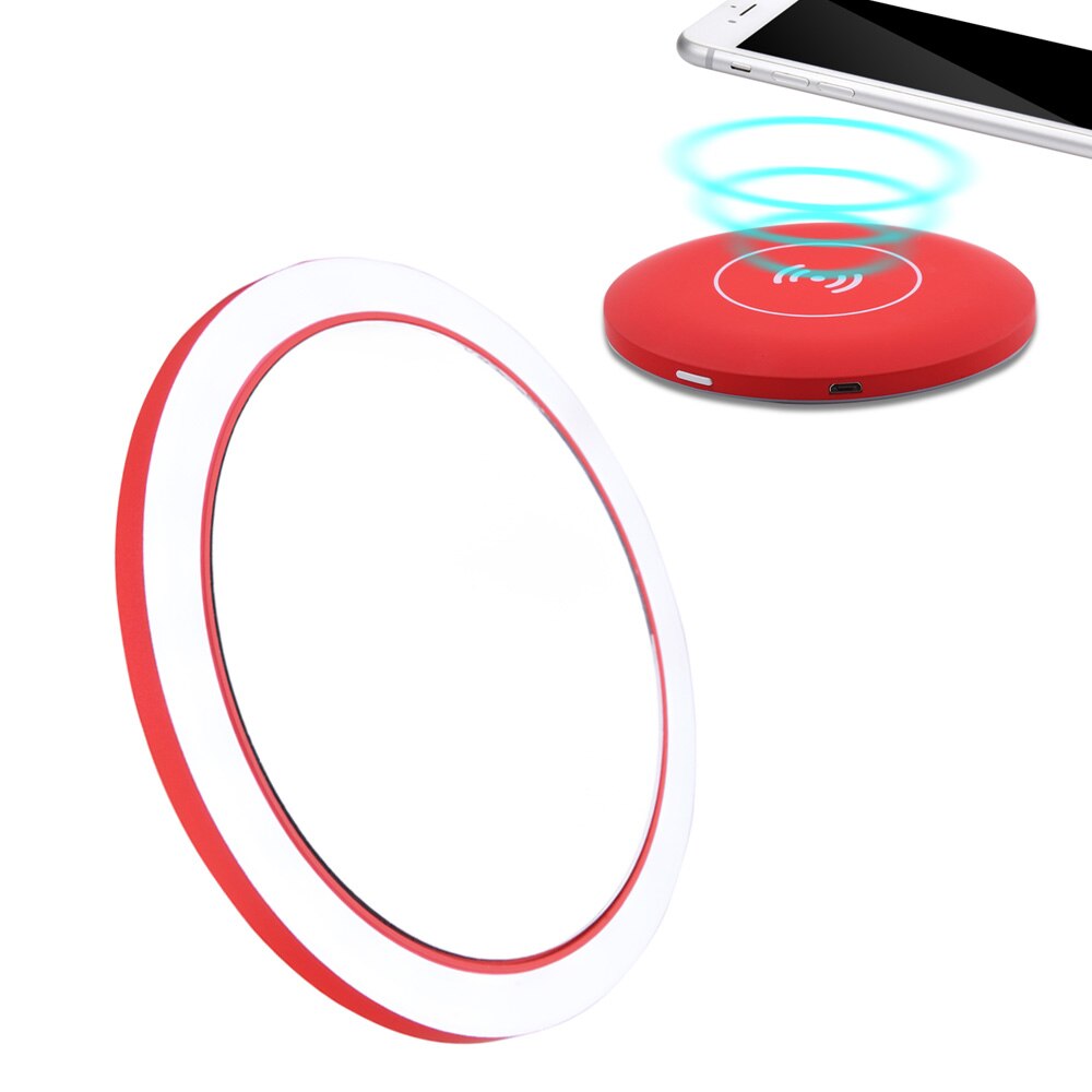 LED machen-hoch Spiegel Tragbare Mini Rund Kosmetische Dimmbare Helligkeit Spiegel kompakt Reisen Tasche Spiegel kabellos USB Ladung