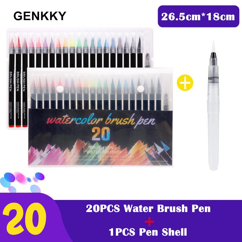 20 + 1/einstellen Farbe Aquarell Malerei Marker Stift Prämie Weichen Pinsel Stift einstellen Färbung Bücher Manga Comic Kalligraphie Kunst Marker