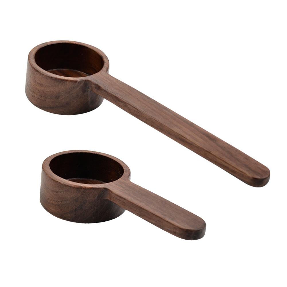 Holz Tee Kaffee Löffel 10g Messlöffel Schwarz Nussbaum Geschirr Lange Griff Teelöffel Kaffee Bohnen Löffel Küche Zubehör
