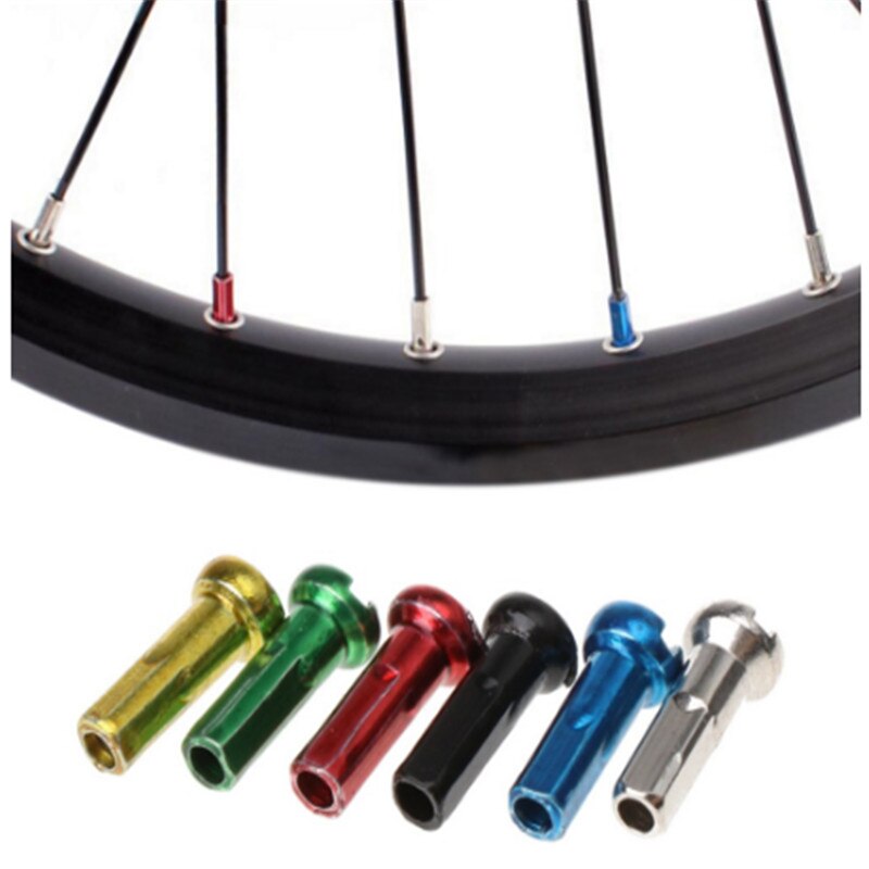 50 teile/satz Fahrrad Fahrrad Sprach Kappen Metall Kappen Radfahren Kupfer Silber Speichen Kappe Fahrrad Brustwarzen Reiten Bunte Zubehör