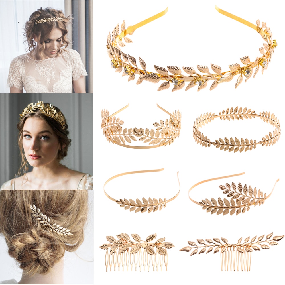 retro Haar Bands Für Frauen Hochzeit Metall Gold Blatt Schmetterling Haar Stirnbänder Mädchen Braut Haar Zubehör Westlichen Mujer