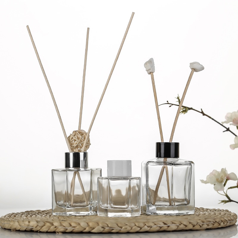 5 stücke 200ml sechseckig Diamant Aroma Glas Flasche Rattan Duft Diffusor Parfüm Flasche Duft Verflüchtigung Glas Container