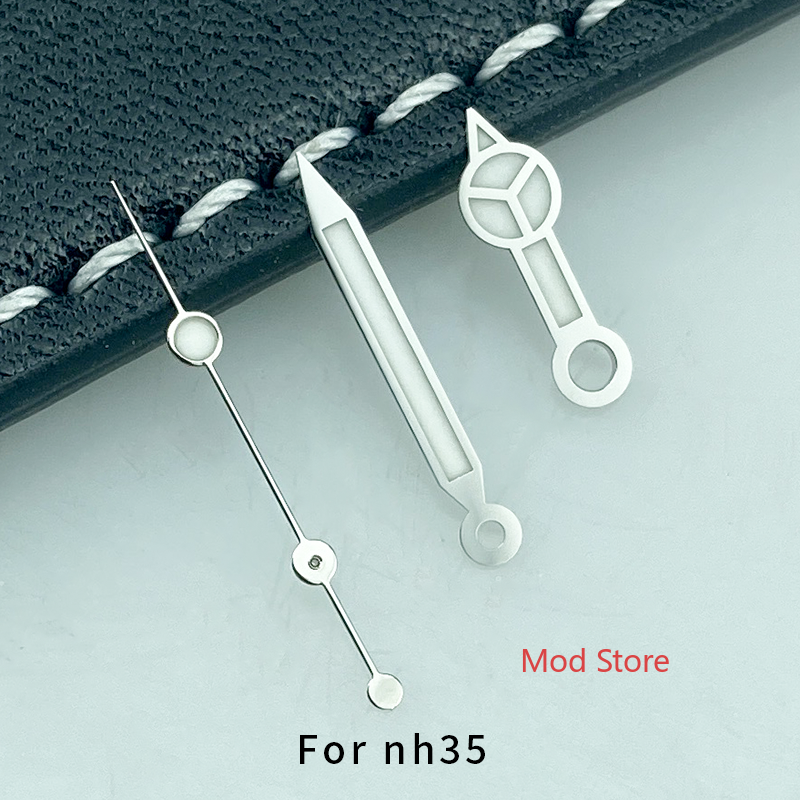 Silber Uhr Hände einstellen Für NH35 NH36 sub Stil Uhr Für 28,5mm Zifferblatt Super Blau Lume