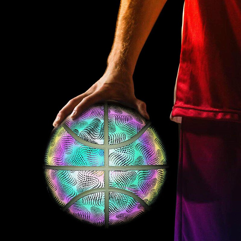 Glühende Reflektierende Basketball leuchtend glühen in dunkel Basketball für Nacht Spiel freundlicher PU Leucht Basketball