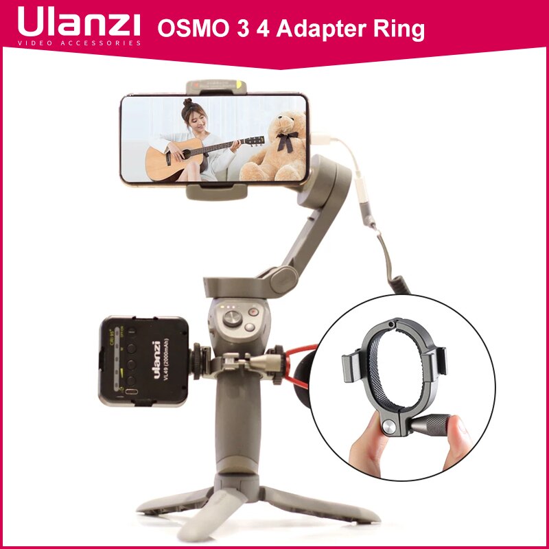 Ulanzi Osmo Handy, Mobiltelefon 3 4 Mikrofon Stehen Montieren Verlängern Kalten Schuh Ring Adapter für LED Licht Mikrofon Gimbal Zubehör