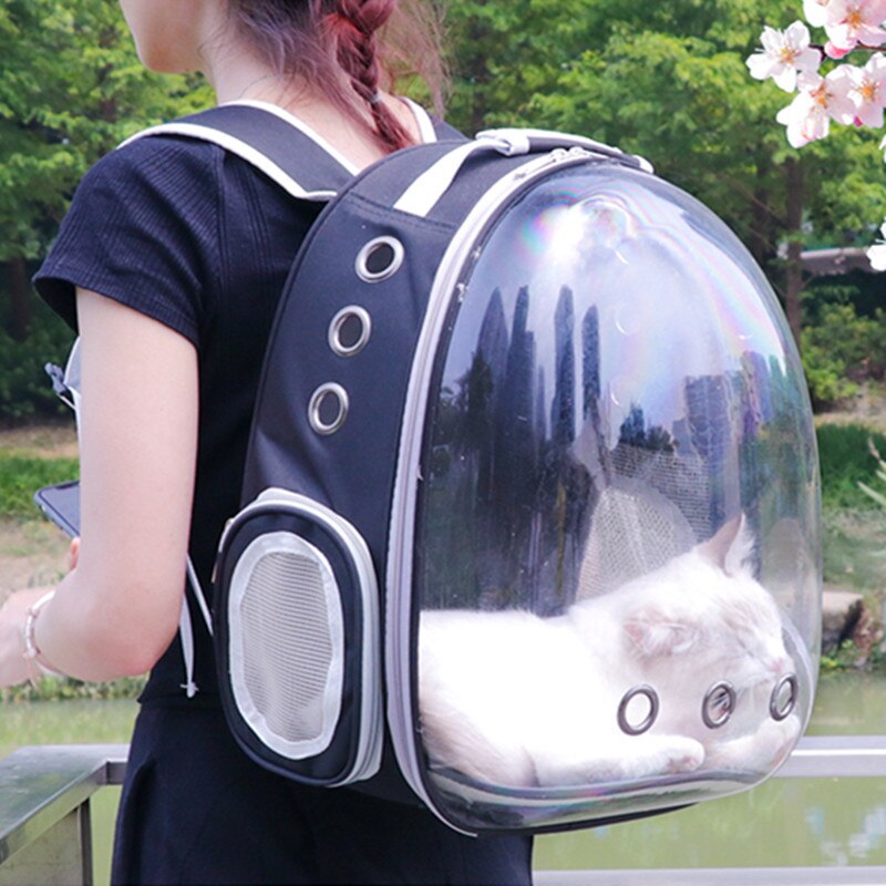 Katze Träger Tasche Atmungs Transparente Haustier-träger Hund Katze Rucksack Reisen Träger Handtasche Raum Kapsel KäFeige Haustier Transport Tasche