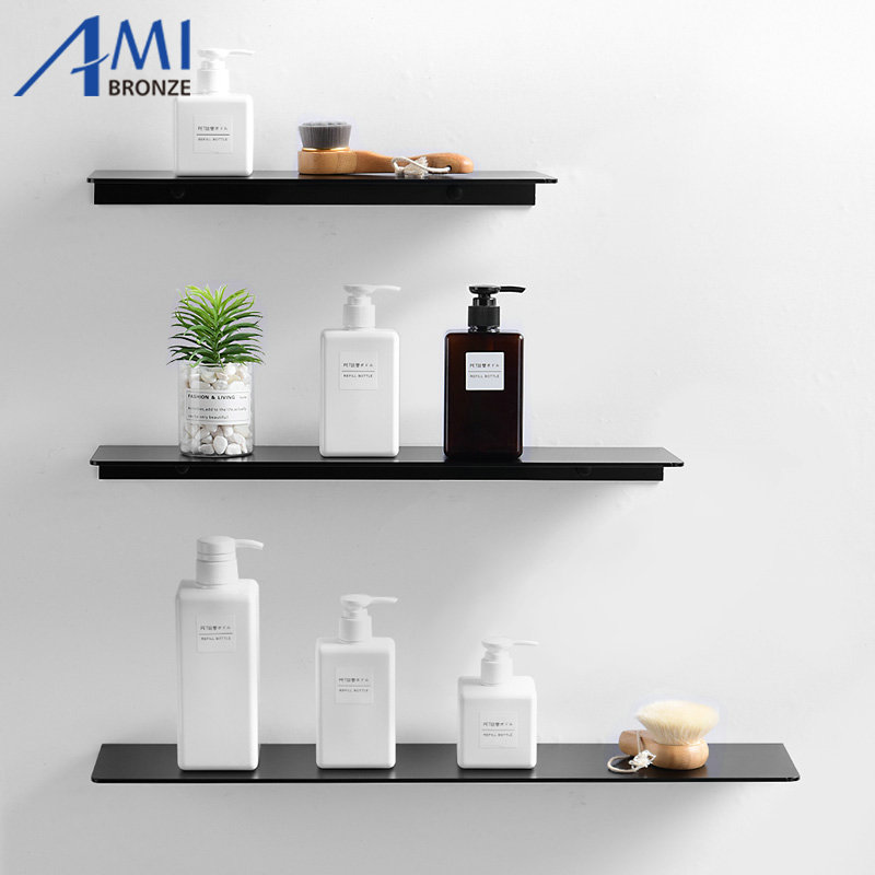 Schwarz Raum Aluminium Schlecht verwöhnen Einreihigen Regal Shampoo Regal Küche Regal Schlecht Gestell